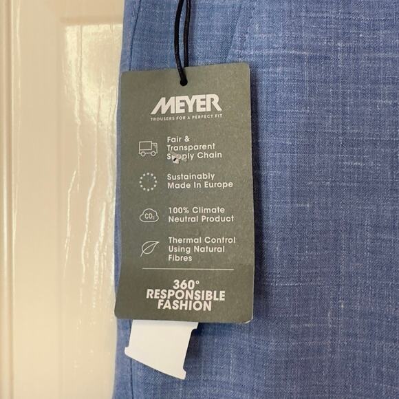 NWT Meyer Men’s Bonn Modern Fit 4-Way Stretch Dress Pants Size 48 (US 32) Blue - Picture 4 of 9